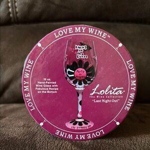 Lolita Last Night Out Wine Glass NIB